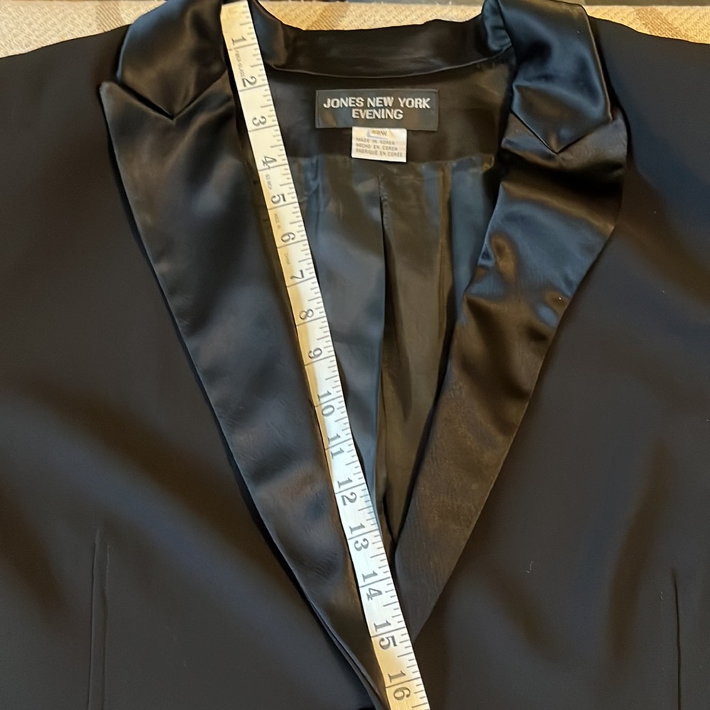 Jones New York Black Satin Lapel Blazer - Picture 7 of 15